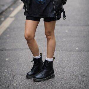 Dr. Martens Black Leather Lace-Up Combat Boots